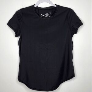 Zyia Active Mesh Panel Split Back Tee Black Small